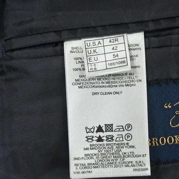 Brooks Brothers 42R Navy Blue 100% Wool Gold Button Blazer Jacket Sport Coat